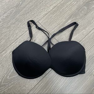 Black bra with cris cross back and front hook